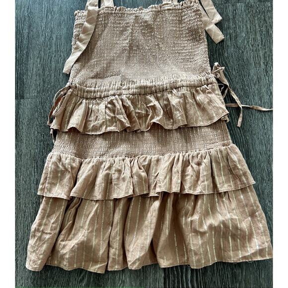 NWOT House of Harlow Corinne Shirred Mini Dress Size Small in Desert Rose Tiered - Picture 5 of 16